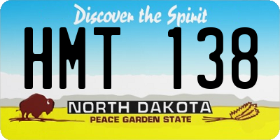 ND license plate HMT138