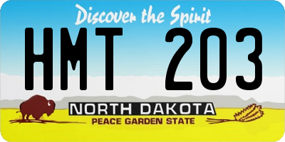 ND license plate HMT203