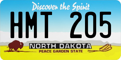 ND license plate HMT205