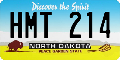 ND license plate HMT214