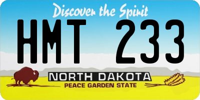 ND license plate HMT233