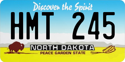 ND license plate HMT245