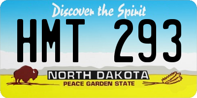 ND license plate HMT293