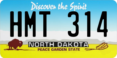 ND license plate HMT314