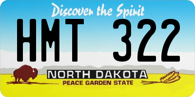 ND license plate HMT322
