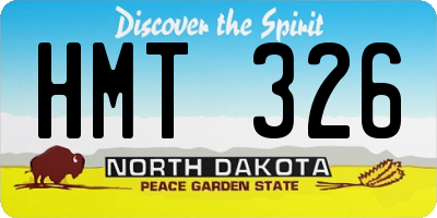 ND license plate HMT326