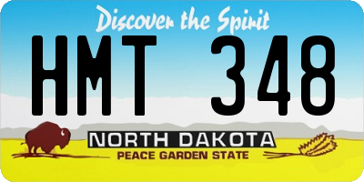 ND license plate HMT348