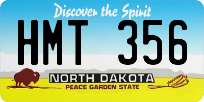 ND license plate HMT356