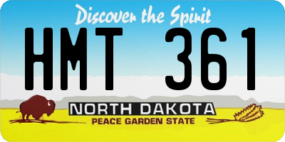 ND license plate HMT361