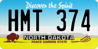 ND license plate HMT374