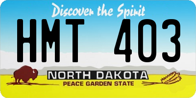 ND license plate HMT403