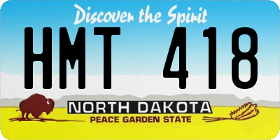 ND license plate HMT418