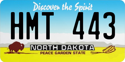 ND license plate HMT443
