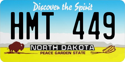 ND license plate HMT449