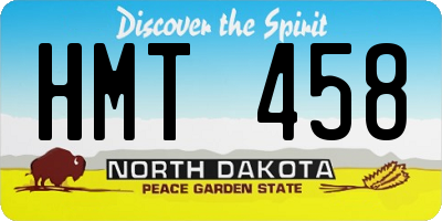ND license plate HMT458