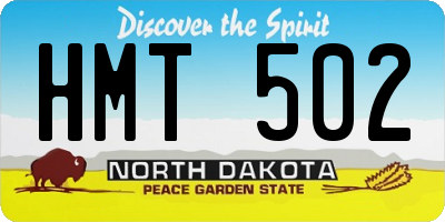 ND license plate HMT502