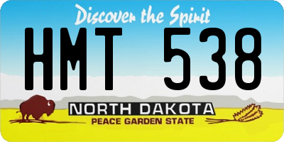 ND license plate HMT538