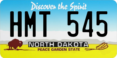 ND license plate HMT545
