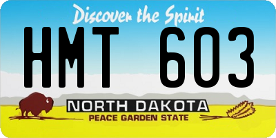 ND license plate HMT603