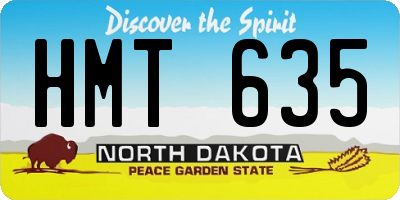 ND license plate HMT635