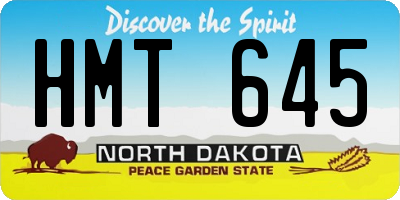 ND license plate HMT645