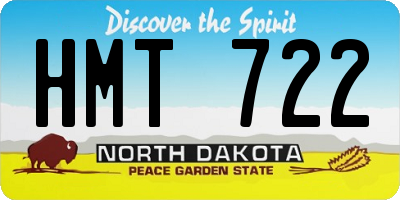 ND license plate HMT722
