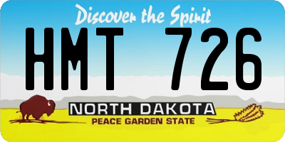 ND license plate HMT726