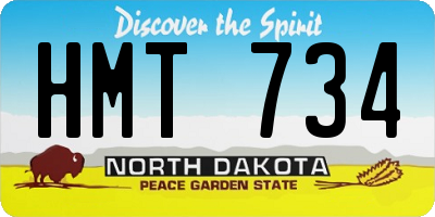 ND license plate HMT734