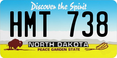 ND license plate HMT738