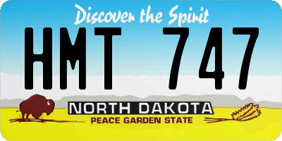 ND license plate HMT747