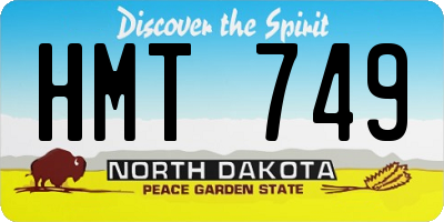ND license plate HMT749