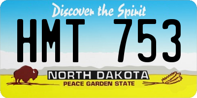 ND license plate HMT753