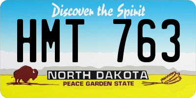 ND license plate HMT763