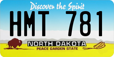 ND license plate HMT781