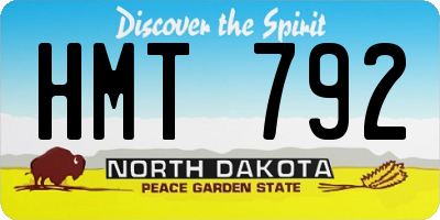 ND license plate HMT792