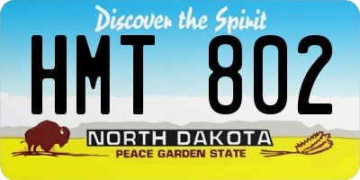 ND license plate HMT802