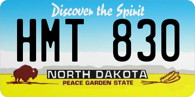 ND license plate HMT830