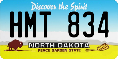 ND license plate HMT834