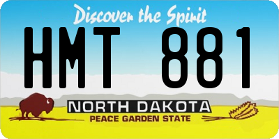 ND license plate HMT881