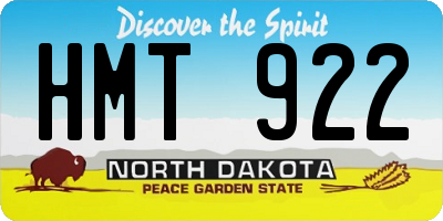 ND license plate HMT922