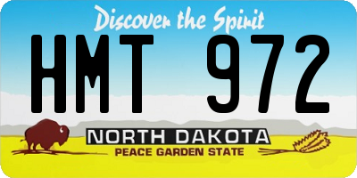 ND license plate HMT972