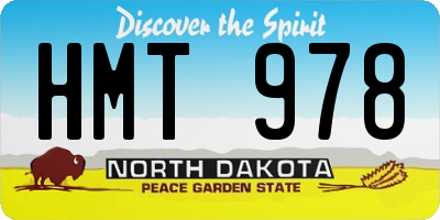 ND license plate HMT978