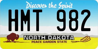 ND license plate HMT982