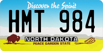ND license plate HMT984