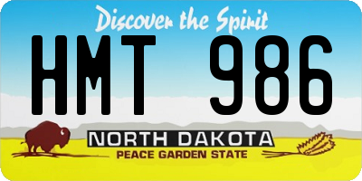 ND license plate HMT986
