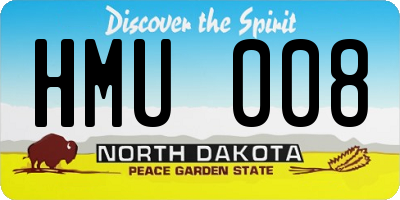 ND license plate HMU008