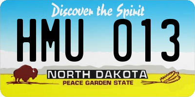 ND license plate HMU013