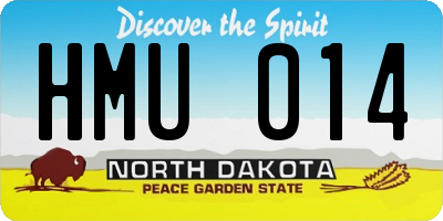 ND license plate HMU014