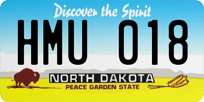 ND license plate HMU018