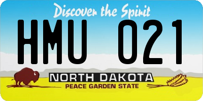 ND license plate HMU021